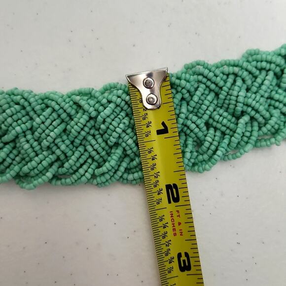 Necklace Seafoam Green Chunky Bead Necklace Lobster Claw Clasp Adjustable - Picture 8 of 8